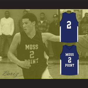 Devin Booker 2 Moss Point High School Tigers Blue Basketball Jersey