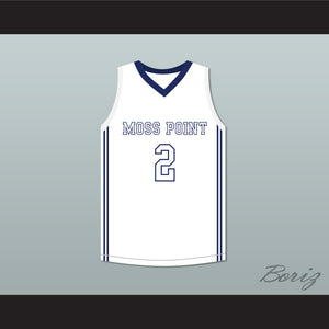 Devin Booker 2 Moss Point High School White Basketball Jersey 2