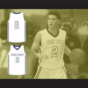 Devin Booker 2 Moss Point High School Tigers White Basketball Jersey 2