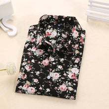 Load image into Gallery viewer, Dioufond Women Summer Blouses Vintage Floral Blouse Long Sleeve Shirt Women Camisas Femininas Female Tops Fashion Cotton Shirt