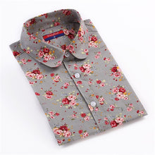 Load image into Gallery viewer, Dioufond Women Summer Blouses Vintage Floral Blouse Long Sleeve Shirt Women Camisas Femininas Female Tops Fashion Cotton Shirt