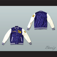 Load image into Gallery viewer, Dirty Money Blue and White Lab Leather Varsity Letterman Jacket
