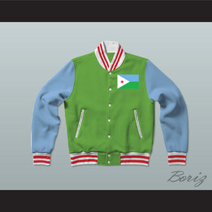 Djibouti Varsity Letterman Jacket-Style Sweatshirt