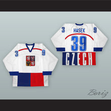 Load image into Gallery viewer, Dominik Hasek 39 Czech Republic White Hockey Jersey