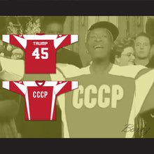 Load image into Gallery viewer, Don Cheadle SNL Donald Trump 45 CCCP Red Hockey Jersey