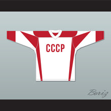 Load image into Gallery viewer, Don Cheadle SNL Donald Trump 45 CCCP White Hockey Jersey