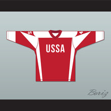 Load image into Gallery viewer, Don Cheadle SNL Donald Trump 45 USSA Red Hockey Jersey
