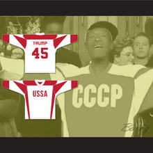 Load image into Gallery viewer, Don Cheadle SNL Donald Trump 45 USSA White Hockey Jersey
