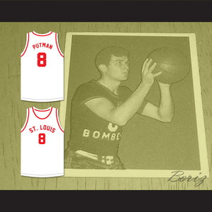 Don Putman 8 St. Louis Bombers White Basketball Jersey