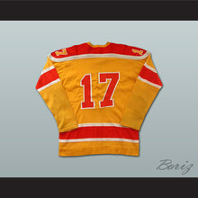 Load image into Gallery viewer, Don Herriman 17 WHA Philadelphia Blazers Yellow Hockey Jersey