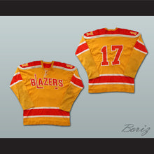 Load image into Gallery viewer, Don Herriman 17 WHA Philadelphia Blazers Yellow Hockey Jersey