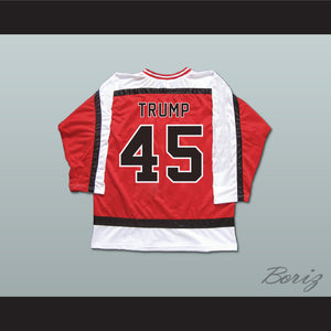 Donald Trump 45 CCCP Russia Hammer and Sickle Red Hockey Jersey Fake News