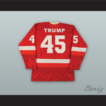 Load image into Gallery viewer, Donald Trump 45 CCCP Russian Team Red Hockey Jersey Fake News