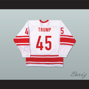 Donald Trump 45 CCCP Russian Team White Hockey Jersey Fake News