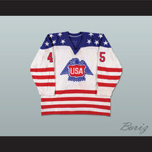Load image into Gallery viewer, Donald Trump 45 USA Eagle White Hockey Jersey