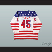 Load image into Gallery viewer, Donald Trump 45 USA Eagle White Hockey Jersey