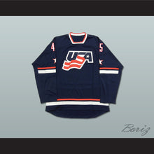 Load image into Gallery viewer, Donald Trump 45 USA Navy Blue Hockey Jersey