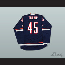 Load image into Gallery viewer, Donald Trump 45 USA Navy Blue Hockey Jersey