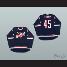 Load image into Gallery viewer, Donald Trump 45 USA Navy Blue Hockey Jersey