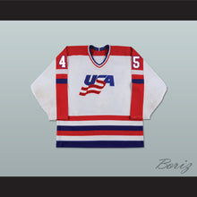 Load image into Gallery viewer, Donald Trump 45 Team USA White Hockey Jersey