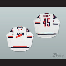 Load image into Gallery viewer, Donald Trump 45 USA White Hockey Jersey