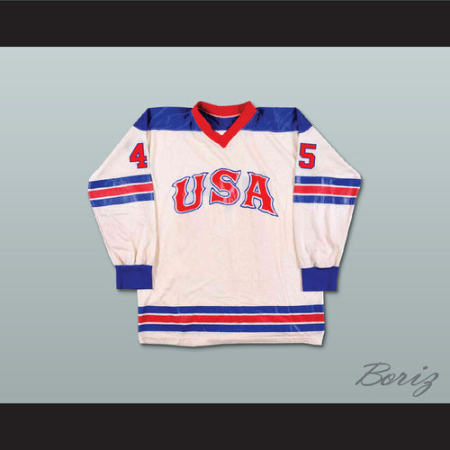 Donald Trump 45 USA Retro Style White Hockey Jersey