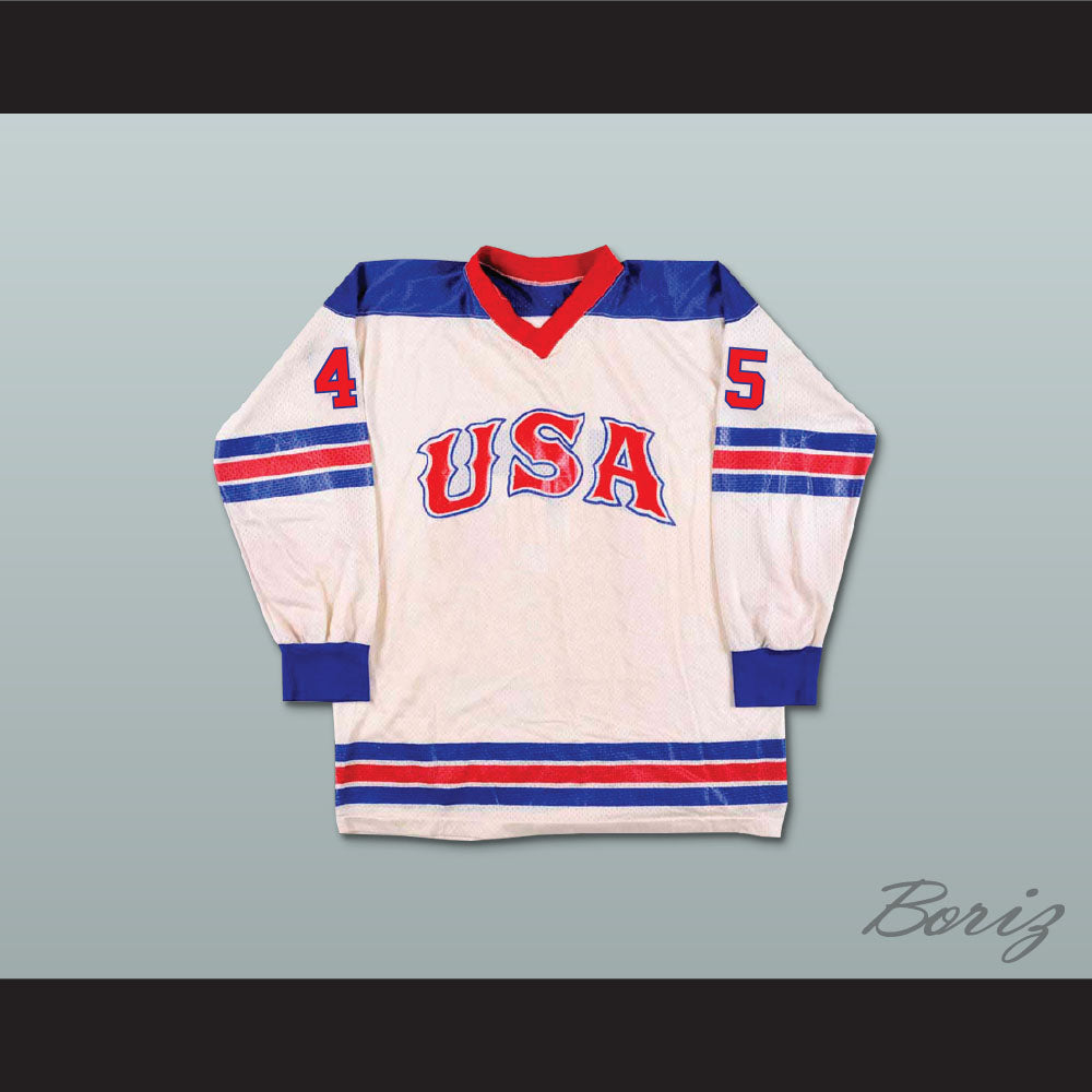 Donald Trump 45 USA Retro Style White Hockey Jersey