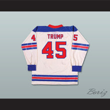 Load image into Gallery viewer, Donald Trump 45 USA Retro Style White Hockey Jersey