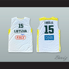 Load image into Gallery viewer, Donatas Tarolis 15 Lietuva Lithuania White Basketball Jersey