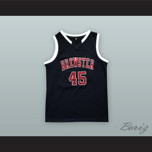 Donovan Mitchell 45 Brewster Academy Bobcats Black Basketball Jersey