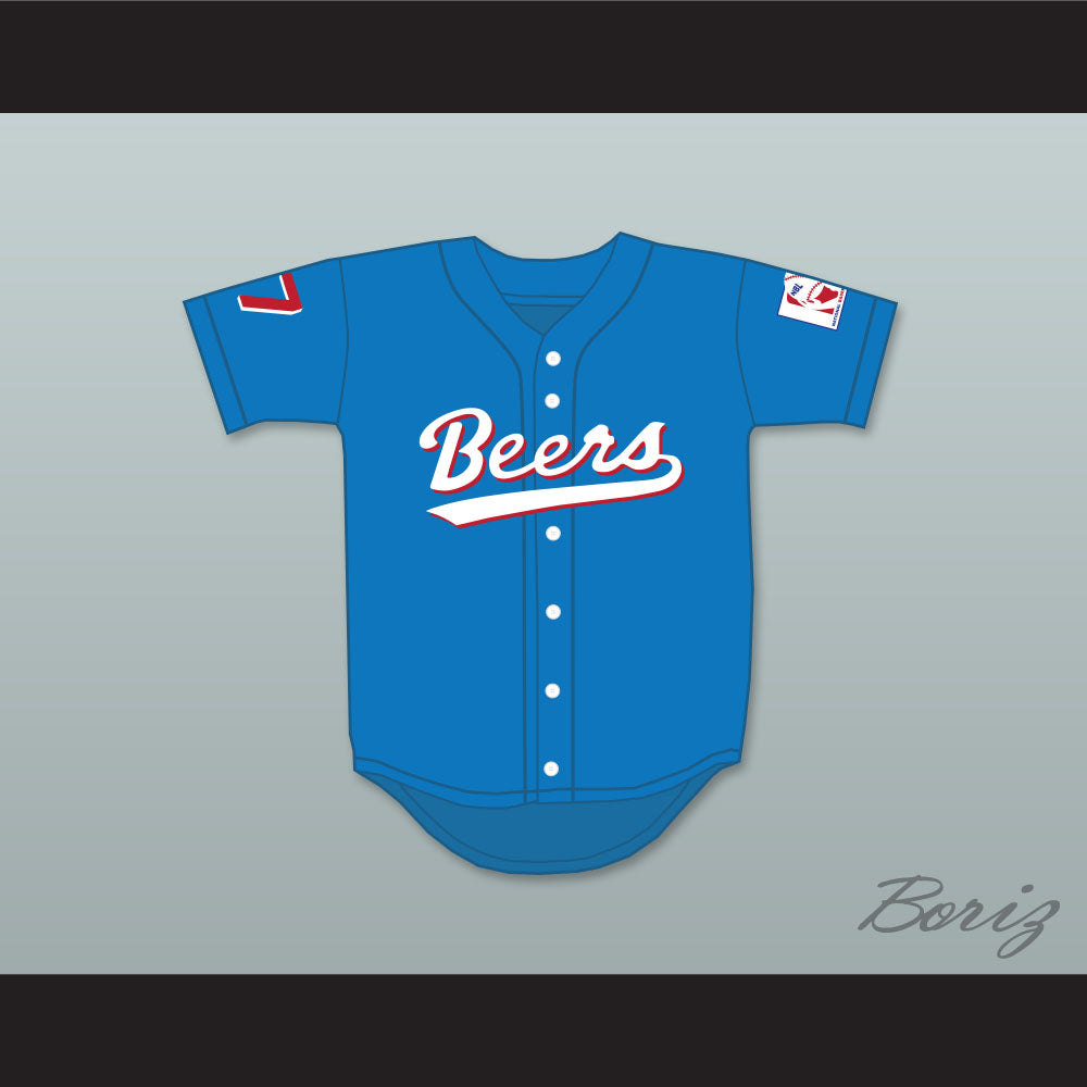 Doug Remer 17 Milwaukee Beers Logo BASEketball Blue Baseball Jersey