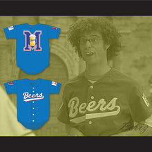 Load image into Gallery viewer, Doug Remer 17 Milwaukee Beers Logo BASEketball Blue Baseball Jersey