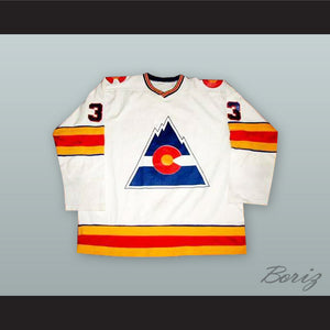 Doug Favell 33 Colorado Rockies White Hockey Jersey