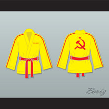 Load image into Gallery viewer, Ivan Drago Russia Yellow Satin Half Boxing Robe