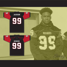 Load image into Gallery viewer, Drake Jackson 99 Centennial High School Huskies Black Football Jersey 2