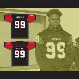 Drake Jackson 99 Centennial High School Huskies Black Football Jersey 2