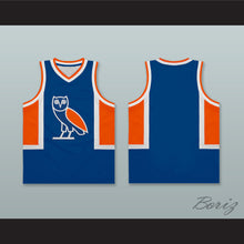Load image into Gallery viewer, Drake OVO Blue Orange and White Basketball Jersey