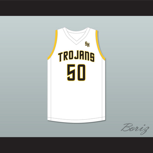 Draymond Green 50 Saginaw High School Trojans White Basketball Jersey 1