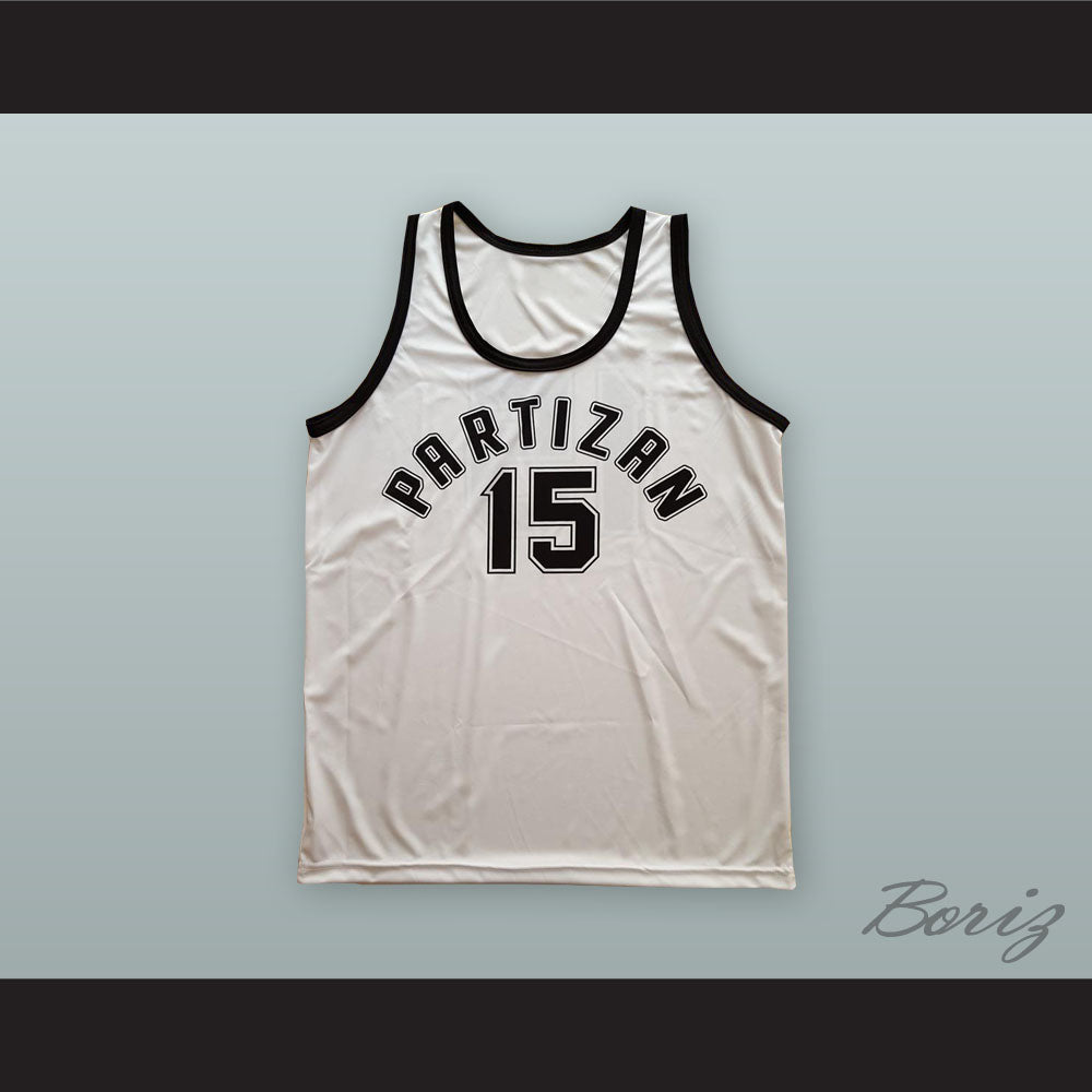 Drazen Dalipagic 15 KK Partizan Belgrade White Basketball Jersey
