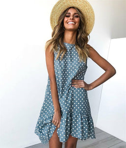 Dress summer dresses 2020 wave point casual loose sleeveless button Europes and American hot sell women dress vestidos ONY101112