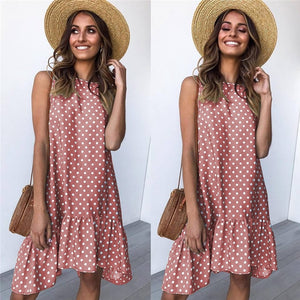 Dress summer dresses 2020 wave point casual loose sleeveless button Europes and American hot sell women dress vestidos ONY101112