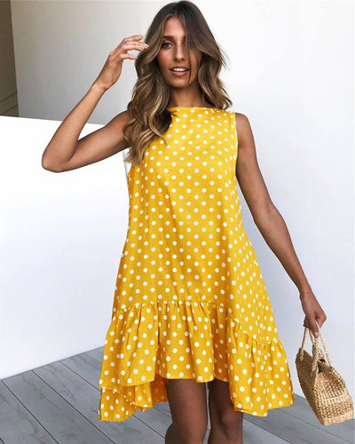 Dress summer dresses 2020 wave point casual loose sleeveless button Europes and American hot sell women dress vestidos ONY101112