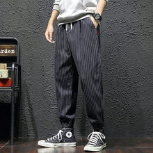 Load image into Gallery viewer, Dropshipping Japanese Streetwear Men'S Striped Harem Trousers 2020 Autumn Man Cargo Pants Black Casual Baggy Pants Plus Size