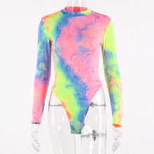 Load image into Gallery viewer, Dulzura 2019 autumn winter women bodysuit tie dye long sleeve streetwear festival clothes body office one piece rompers bodycon