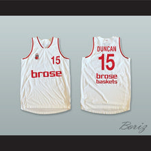Load image into Gallery viewer, Duncan 15 Brose Bamberg Germany White Basketball Jersey