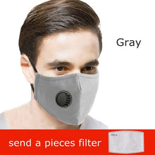 Load image into Gallery viewer, Dust Mask With Valve Unisex Cotton Masks PM2.5 Air Pollution Filter Mouth Face Mask Breathable Anti-fog Mask Washable Windproof
