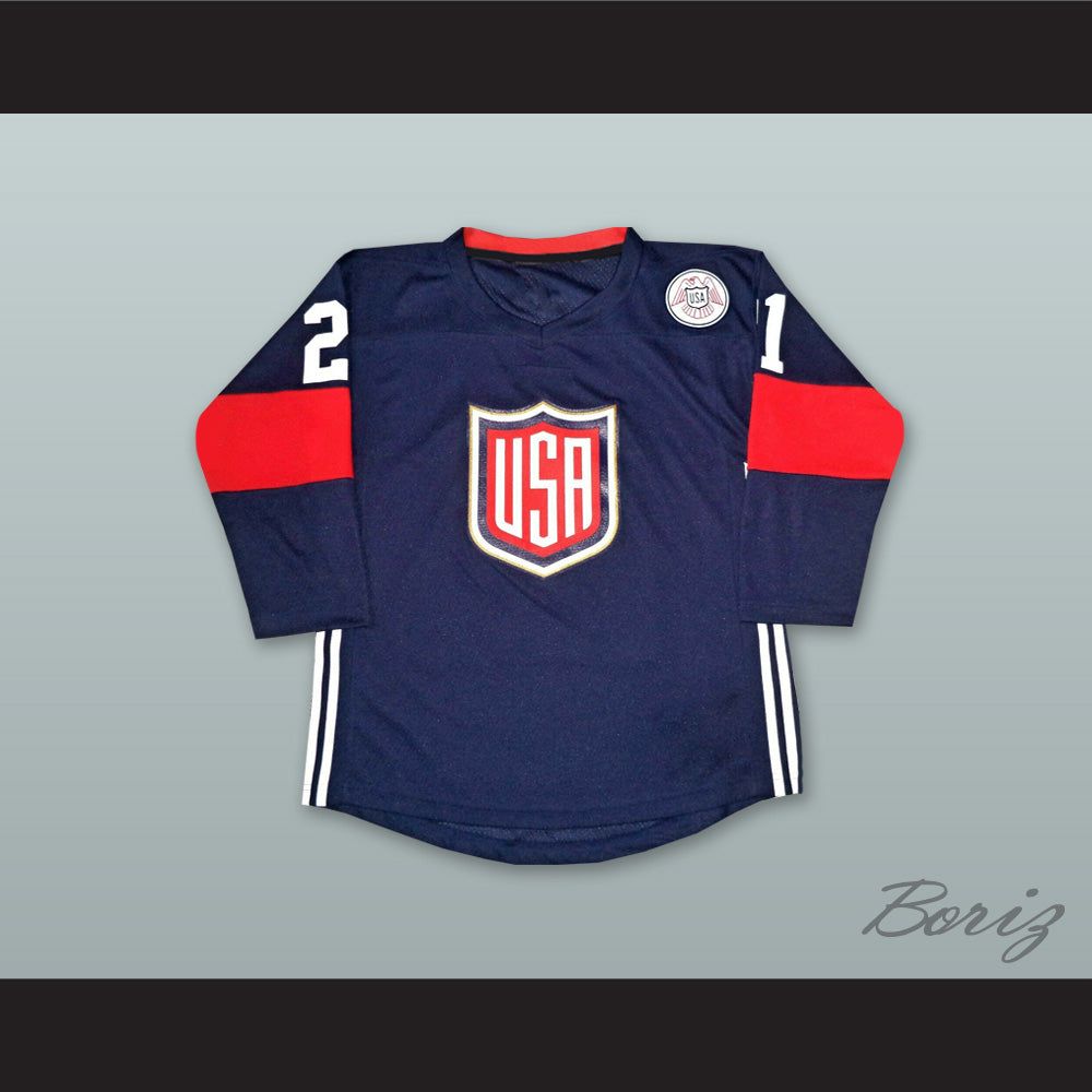 Dylan Larkin 21 USA Navy Blue Hockey Jersey