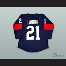 Load image into Gallery viewer, Dylan Larkin 21 USA Navy Blue Hockey Jersey