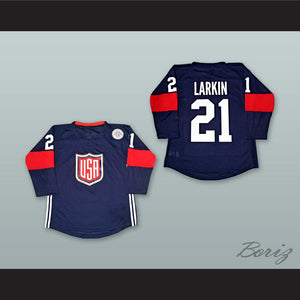 Dylan Larkin 21 USA Navy Blue Hockey Jersey