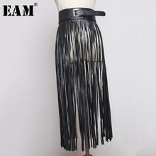 Load image into Gallery viewer, [EAM] 2020 New Spring Summer Pu Leather Long Tassel Brief Personality Girdle Decoration Belt Women Fashion Tide All-match JX375
